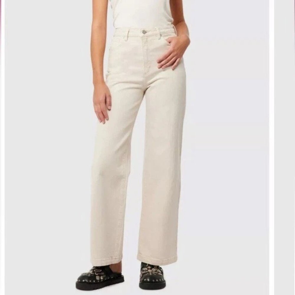 ABrand Revolve | Wide Leg & High Waisted Jeans Sz 29 Ivory White